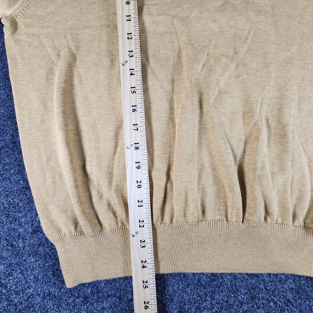 NWT Jos A Bank Quarter Zip‎ Sweater Men's M Mustard Pima Cotton Mock Neck Preppy - Picture 6 of 6